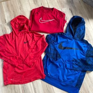 Lot of 3 long sleeve Nike dri-fit shirts boys sz L
